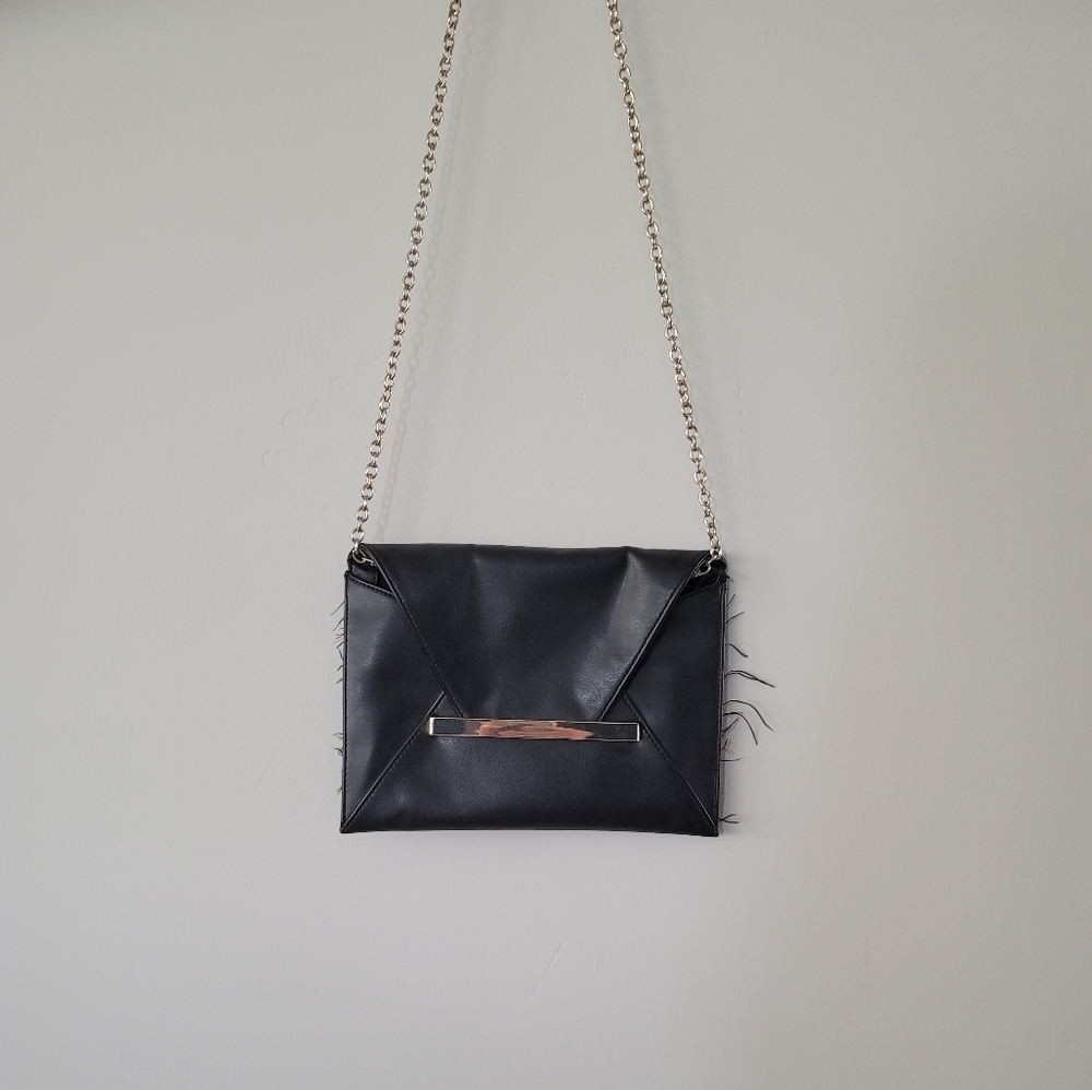 Frayed Black And Gold Cross Body Bag​ - Picture 5 of 10